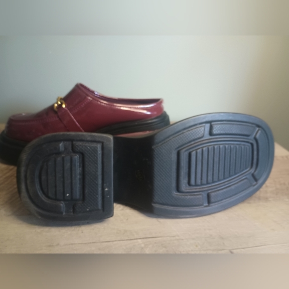 Cider Dark Academia Platform Loafers Clogs 10  Patent Burgundy Punk Cybergoth - Picture 10 of 11